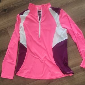Women's Pink and Purple Half Zip Pullover Top. Never Worn